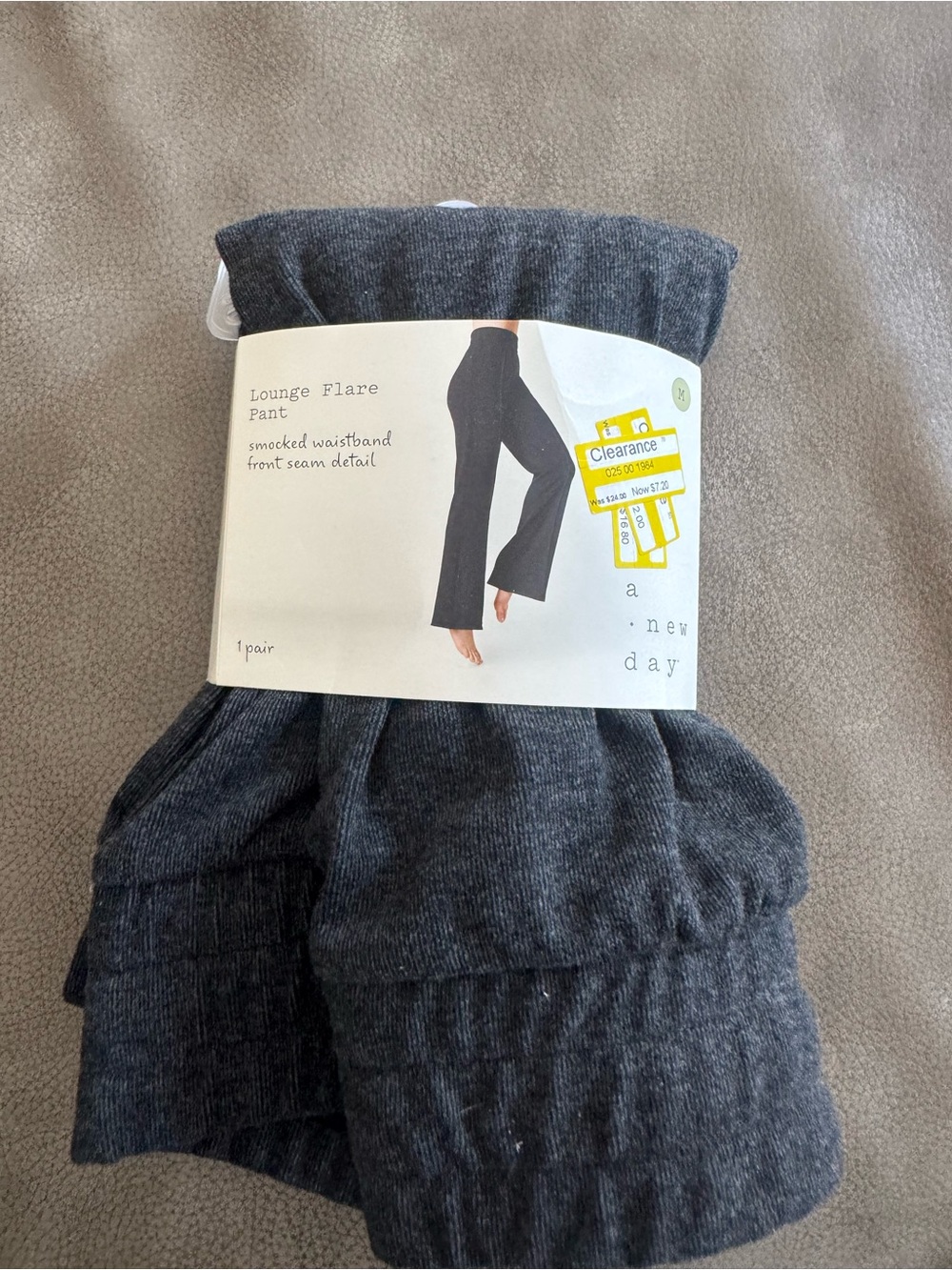 a new day Charcoal Ribbed Lounge Flare Pant